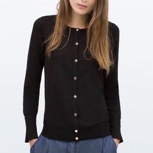 Zara Navy Cardigan with Gold Buttons, Med